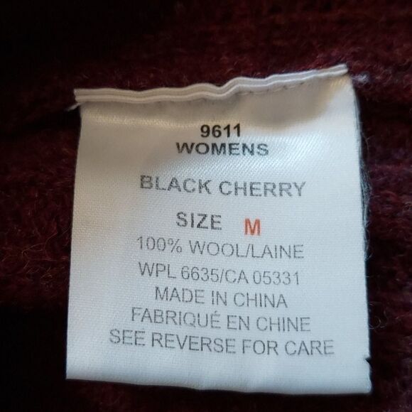 Woolrich Burgundy Embroidered Full Zip Sweater M - Picture 9 of 9